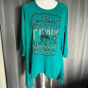 NFR Rodeo fringe shirt large
